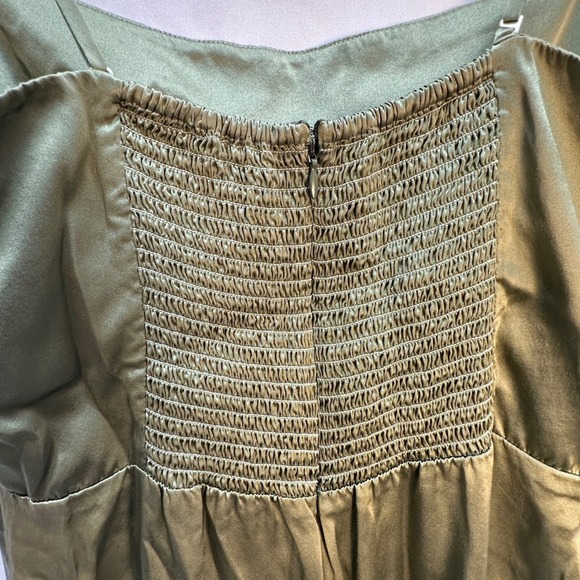 Reformation Oaklie Silk Slip Midi Dress Artichoke Green Size 10 - Picture 7 of 14